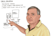 The author, Paul standing at a drywipe board